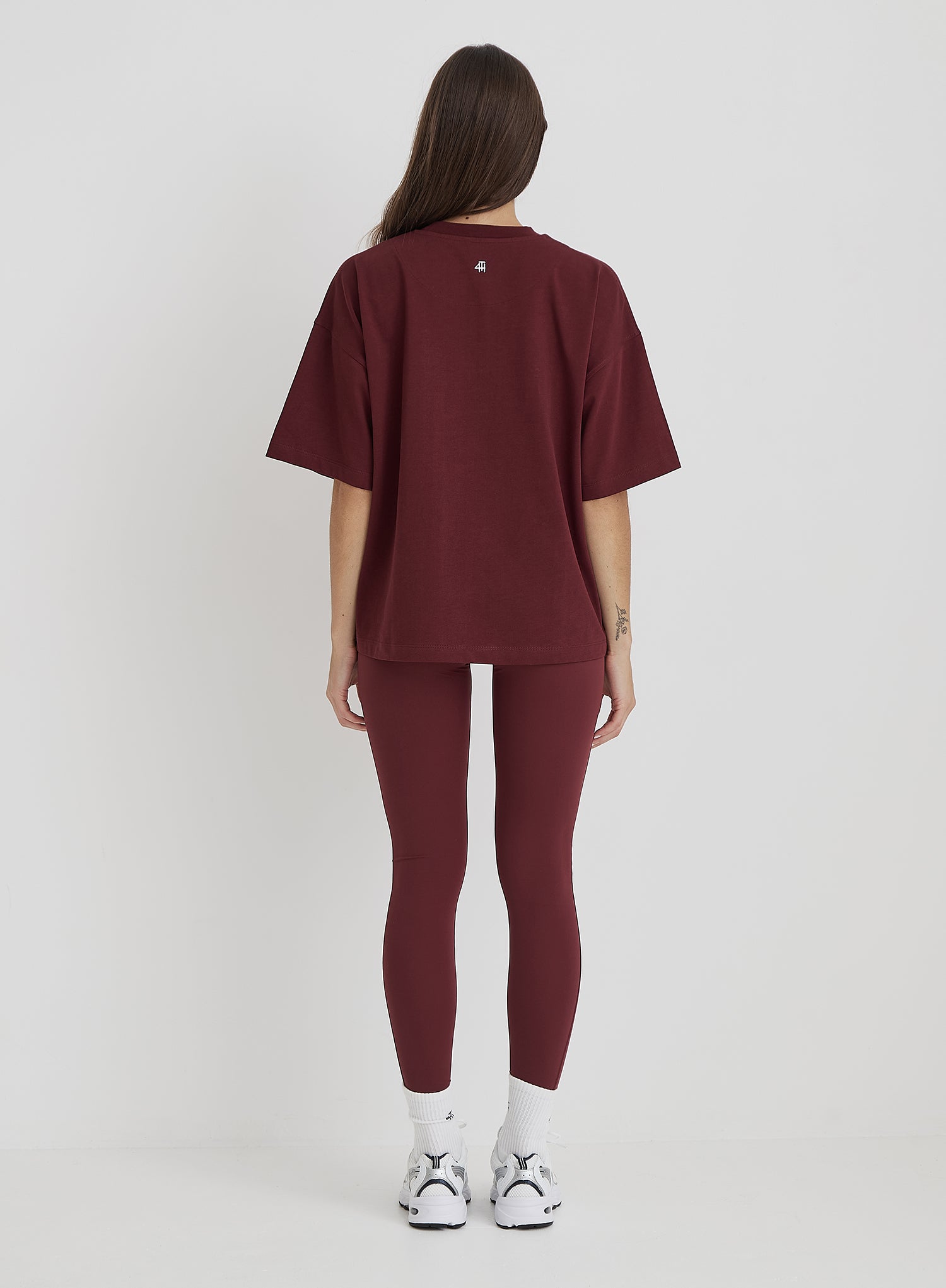Burgundy Fourth Slogan Oversized Tee